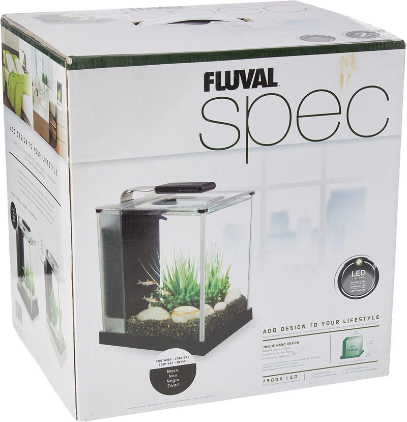 Fluval SPEC Freshwater Aquarium Kit, Aquarium with LED Lighting and 3-Stage Filtration, 2.6 Gallon, Black, Large Breeds - Image 4